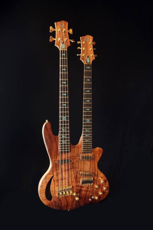 Craig Gordon Guitars - Custom Made Guitar - Double-neck Electric Bass and Guitar - Model #DNBG-46 - Rojo Mojo The Beast - Buffalo Music Club