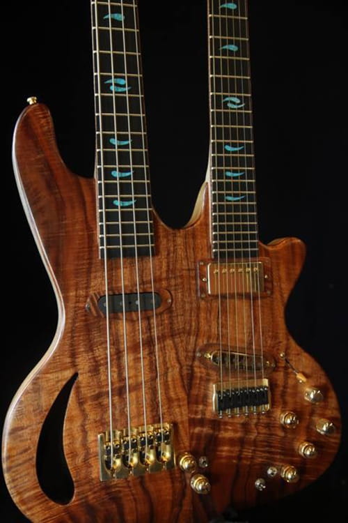 Craig Gordon Guitars - Custom Made Guitar - Double-neck Electric Bass and Guitar - Model #DNBG-46 - Rojo Mojo The Beast - Buffalo Music Club
