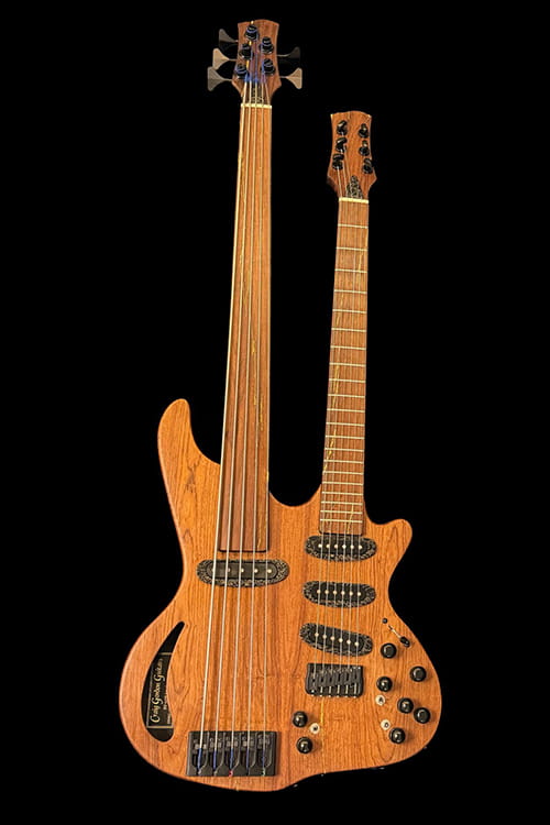 Craig Gordon Guitars - Custom Made Guitar - Double-neck Electric Bass and Guitar - Model #DNBG-56 - Roberto-Venn 50th Anniversary - Buffalo Music Club